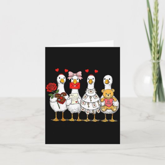 Retro Valentine Goose Funny Nk Coquette Love Silly Kaart (Voorkant)