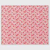 Retro Valentine Hearts Wedding Red Pink Cadeaupapier (Vlak)