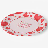 Retro Valentine Hearts Wedding Red Pink Papieren Bordje (Gekanteld)