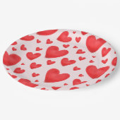 Retro Valentine Hearts Wedding Red Pink Papieren Bordje (Gekanteld)