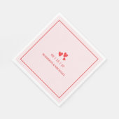 Retro Valentine Hearts Wedding Red Pink Servet (Hoek)