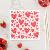 Retro Valentine Hearts Wedding Red Pink Servet (Insitu)