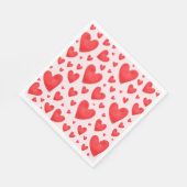 Retro Valentine Hearts Wedding Red Pink Servet (Hoek)
