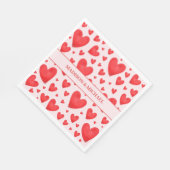 Retro Valentine Hearts Wedding Red Pink Servet (Hoek)
