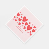 Retro Valentine Hearts Wedding Red Pink Servet (Hoek)