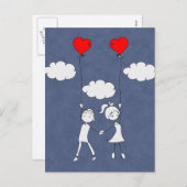 Retro Valentine Love Sweetheart Feestdagenkaart (Voorkant / Achterkant)