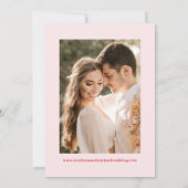 Retro Valentine Wedding Photo Red Pink Save The Date (Achterkant)