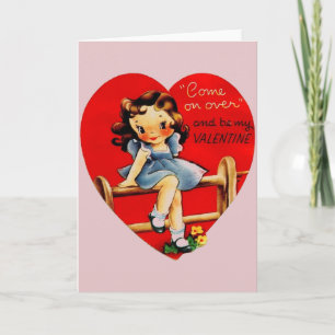 Retro Valentine's Day Card Feestdagen Kaart