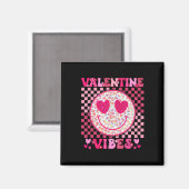 Retro Valentine's Day Heart Valentine Vibes Boys G Magneet (Voorkant / Achterkant)
