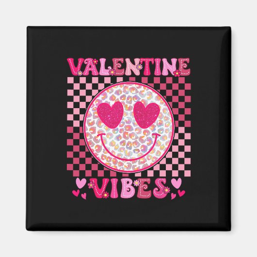 Retro Valentine's Day Heart Valentine Vibes Boys G Magneet (Voorkant)