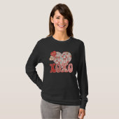 Retro Valentine's Day XOXO Love Disco Heart Valent T-shirt (Voorkant volledig)