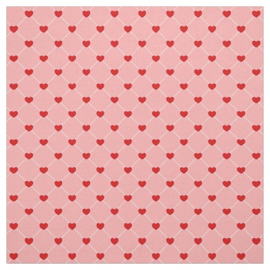 retro valentines dots hearts pink red stof (Swatch)