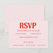 Retro Valentine's RSVP Wedding Reply Card Kaartje (Voorkant / Achterkant)