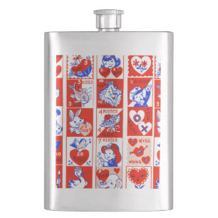 Retro valentinezegelpatroon uit de jaren 50 Kitsch Flacon