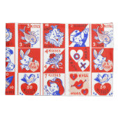 Retro valentinezegelpatroon uit de jaren 50 Kitsch Kussensloop (Achterkant)