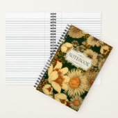 Retro Vallen Kleuren Bloemen Notitieboek (Binnen)