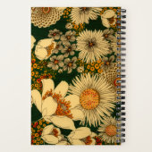 Retro Vallen Kleuren Bloemen Notitieboek (Achterkant)