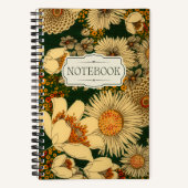 Retro Vallen Kleuren Bloemen Notitieboek (Voorkant)