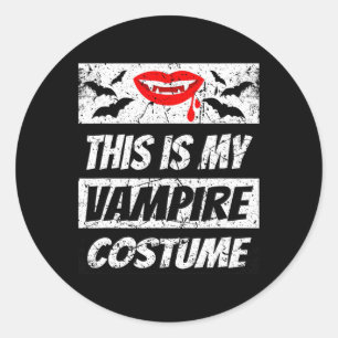 Retro Vampier Halloween Outfit Easy Halloween Drac Ronde Sticker
