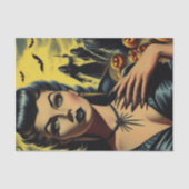 Retro Vampier Meisje Tissuepapier (Voorkant)