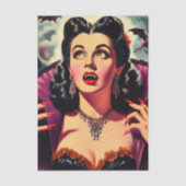 Retro vampier vrouw tissuepapier (Voorkant)