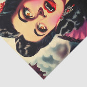 Retro vampier vrouw tissuepapier (Detail)