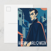 Retro Vampire Feestdagenkaart (Voorkant / Achterkant)