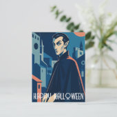 Retro Vampire Feestdagenkaart (Staand voorkant)
