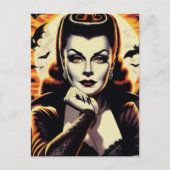 Retro Vampire Vrouw Briefkaart (Voorkant)