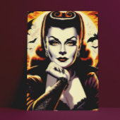 Retro Vampire Vrouw Briefkaart
