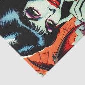 Retro Vampire Vrouw Tissuepapier (Detail)