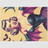 Retro Vampire Vrouw Tissuepapier (Voorkant)