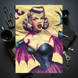 Retro Vampire Vrouw Tissuepapier
