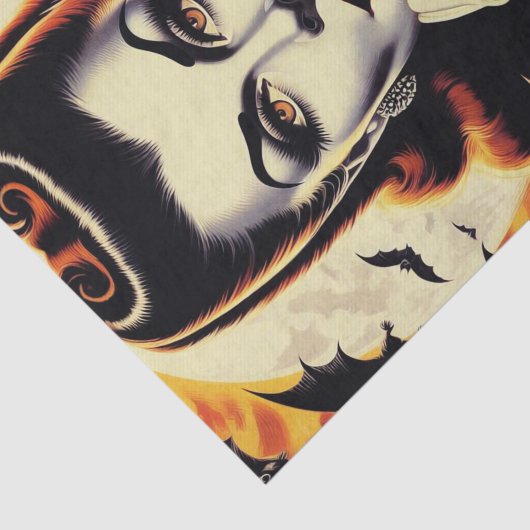 Retro Vampire Vrouw Tissuepapier (Detail)