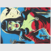 Retro Vampire Woman Comics Tissuepapier (Voorkant)