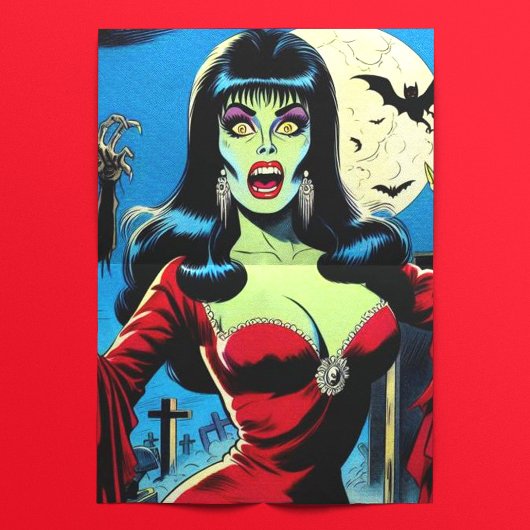 Retro Vampire Woman Comics Tissuepapier