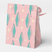 Retro van 1950, Blauwgroen op roze Bedankdoosjes (Achterkant)