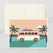 Retro van briefkaart (Voorkant / Achterkant)