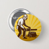 retro van de chirurg chainzaag ronde button 5,7 cm (Voorkant /achterkant)