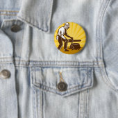 retro van de chirurg chainzaag ronde button 5,7 cm (In situ)