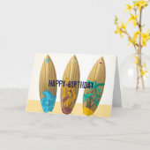 Retro van de het trioZomer van de Surfplank het Kaart (Gele Bloem)