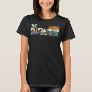  retro van de Pittie Dog Dad Pitbull Silhouet T-shirt