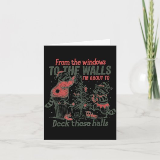 Retro van de ramen tot de muren Funny Wasbeer Kaart (Voorkant)