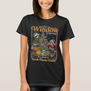 Retro van de ramen tot de muren Funny Wasbeer T-shirt