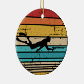  retro van de SpearFishing Keramisch Ornament (Rechts)