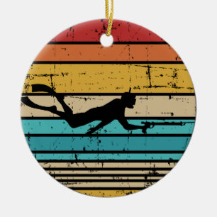 retro van de SpearFishing Keramisch Ornament