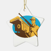 Retro van de wasmachine van de machinist keramisch ornament (Links)