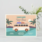 Retro van de zomer reizen kaart (Staand voorkant)