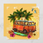 Retro Van Feestdagenkaart (Voorkant / Achterkant)