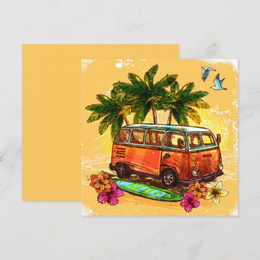 Retro Van Feestdagenkaart (Voorkant / Achterkant)